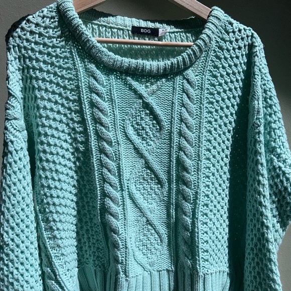 BDG Mint Cableknit Sweater - Picture 2 of 3